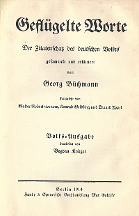 "Geflügelte Worte" - Georg Büchmann (Titelseite Miniaturbild)